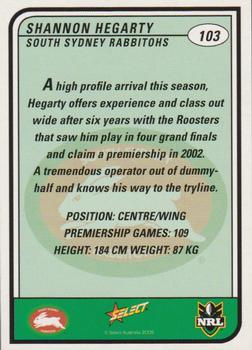 2005 Select Tradition #103 Shannon Hegarty Back
